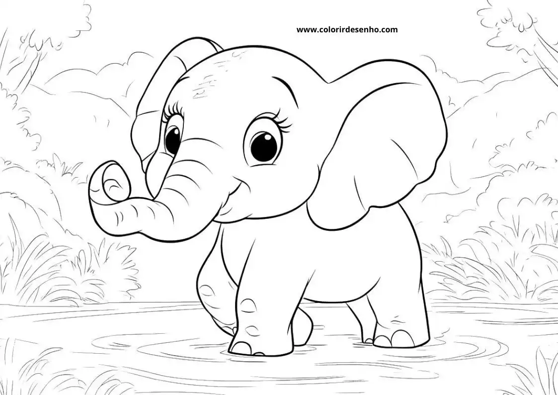 Elephant Coloring Pages For Kids And Adults 8