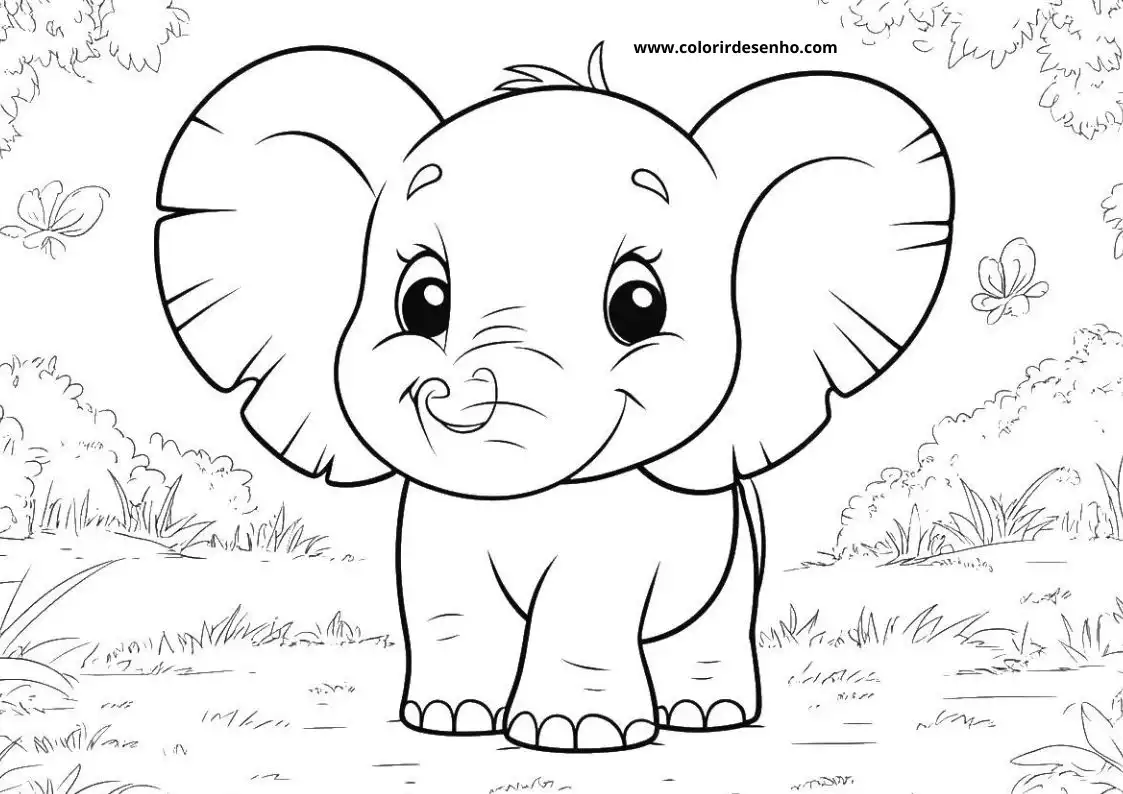 Elephant Coloring Sheet 8