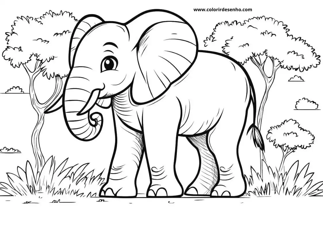Elephant Free Printable Coloring Pages 2