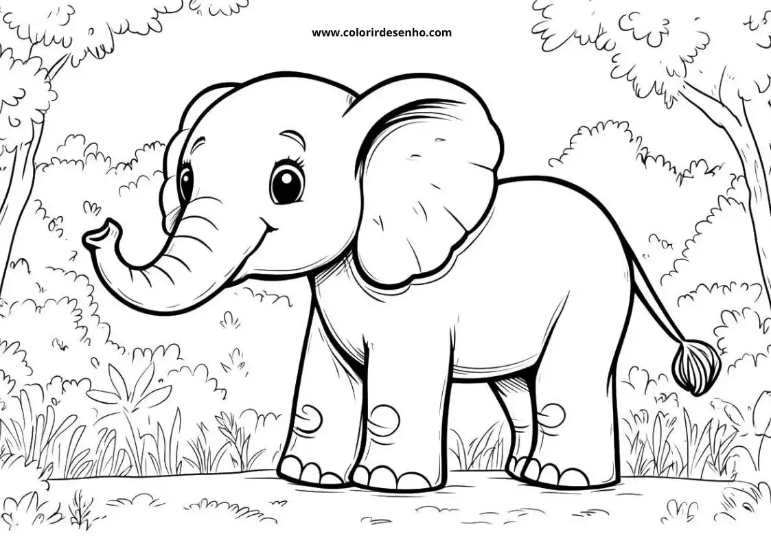 Elephant Free Printable Coloring Pages 3