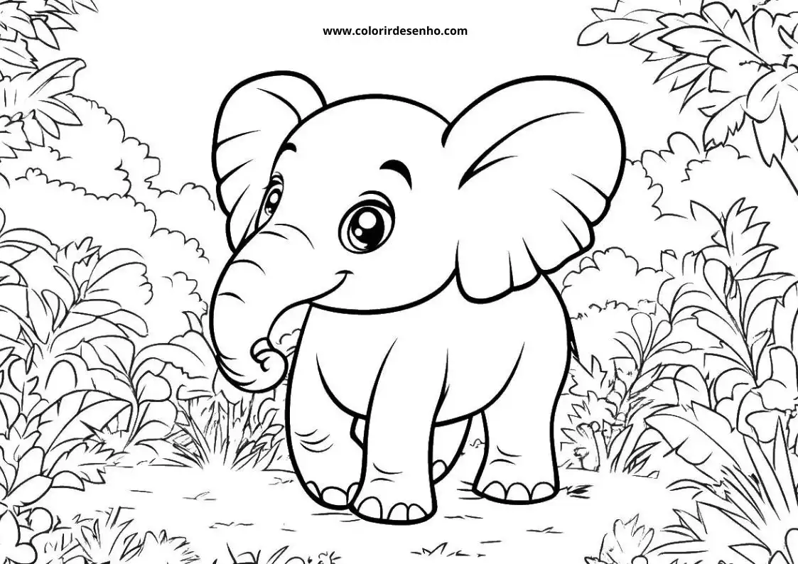 Elephant Free Printable Coloring Pages 5