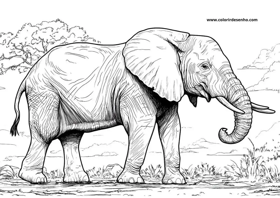 Elephant Free Printable Coloring Pages 6