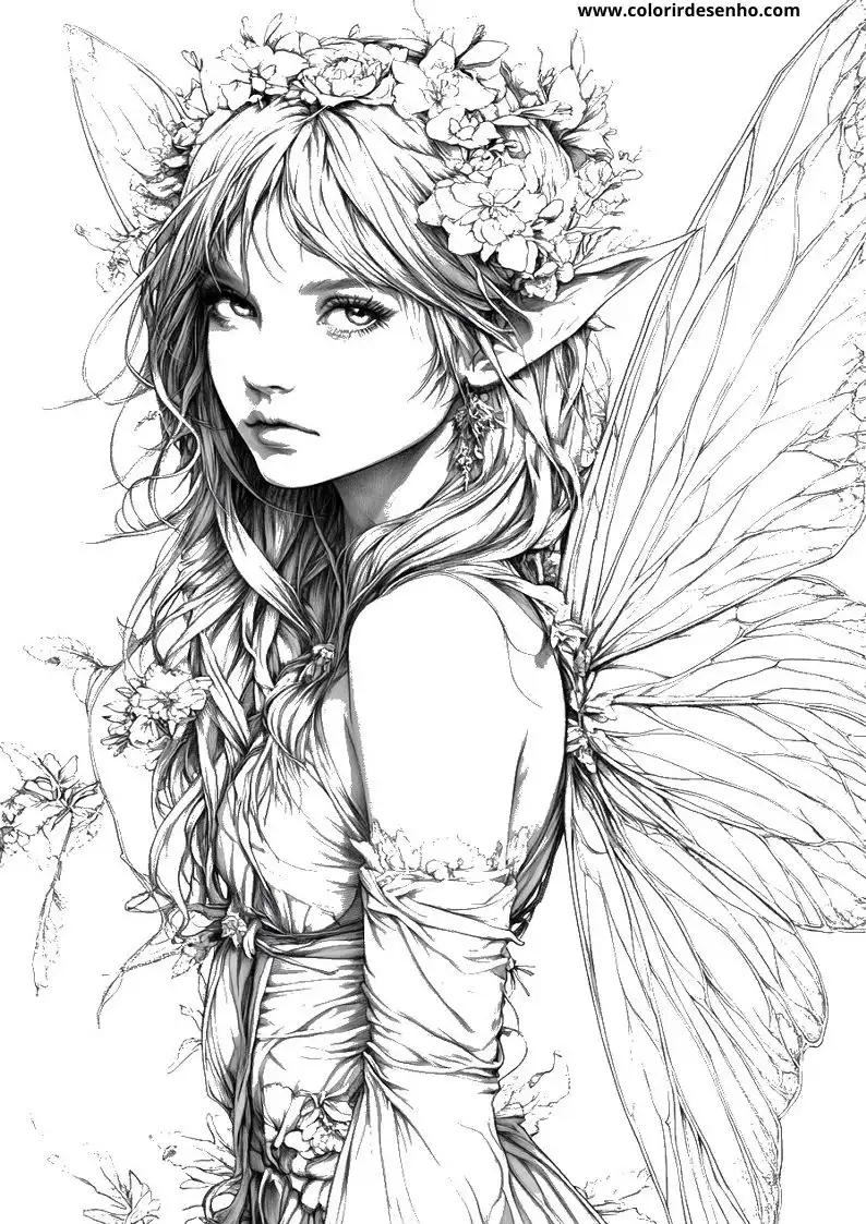 Fairy Free Printable Coloring Pages 8