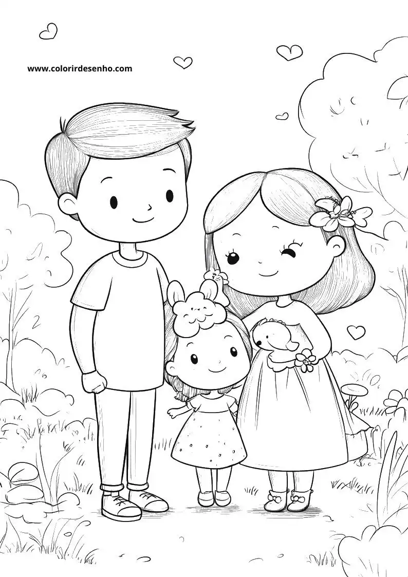 Family Coloring Page Outline 10