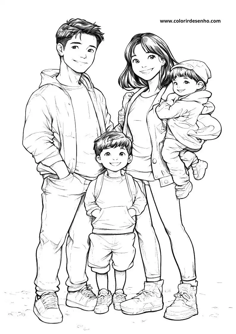 Family Drawing For Kids To Color 11