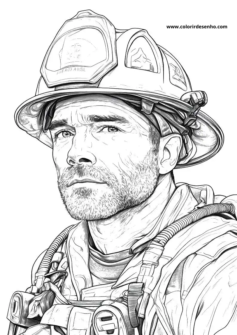 Firefighter Drawing For Kids To Color 6