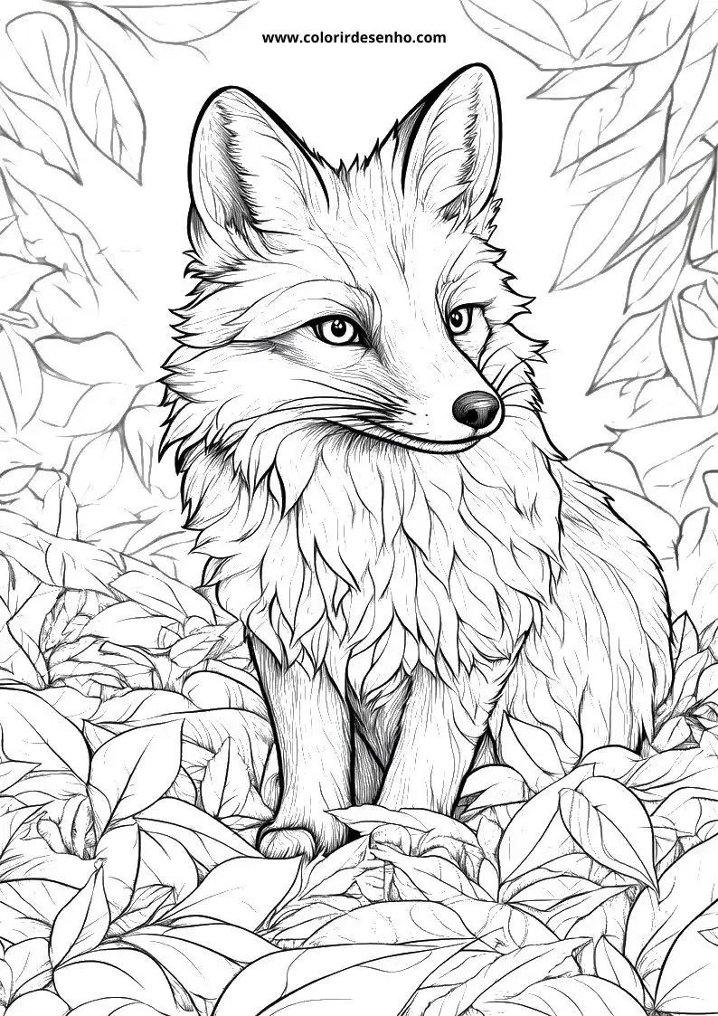 Fox Coloring Pages For Kids And Adults 6
