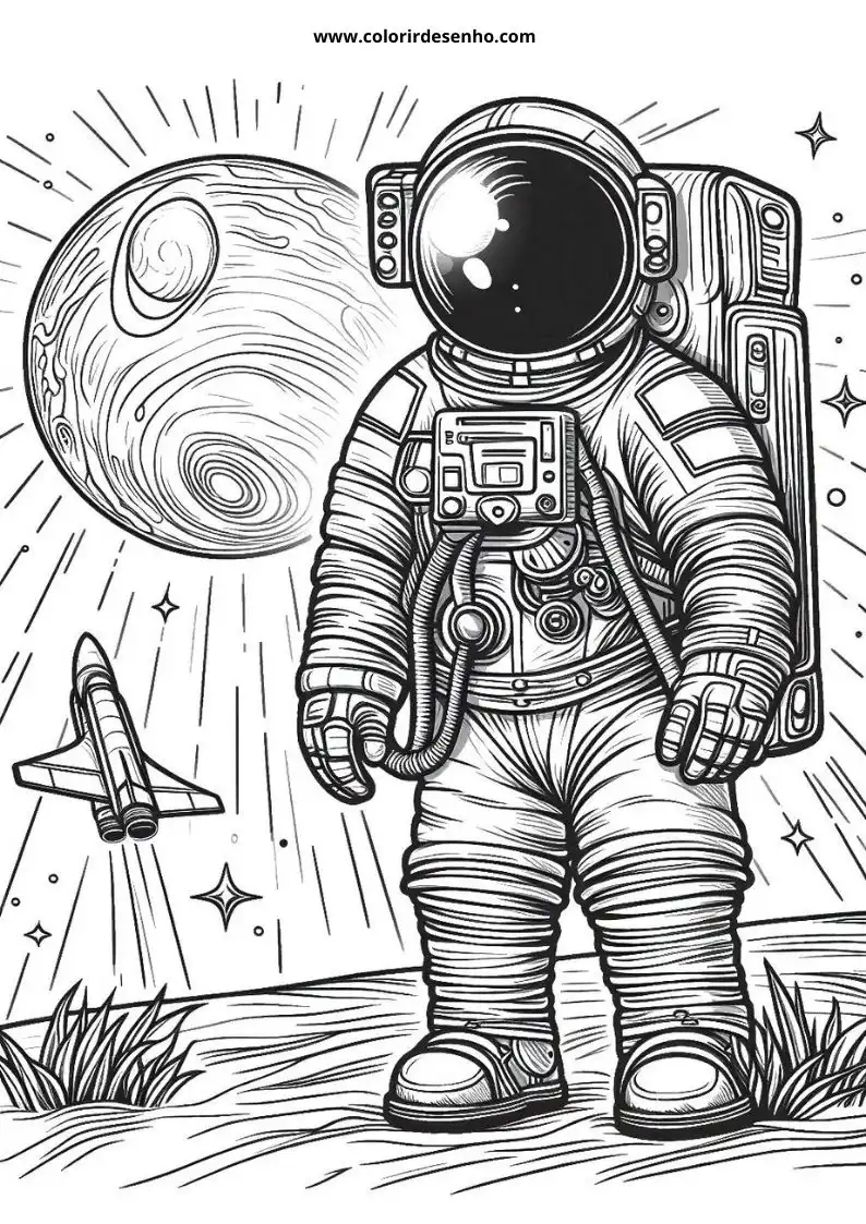 Free Astronaut Coloring Pages Download 2