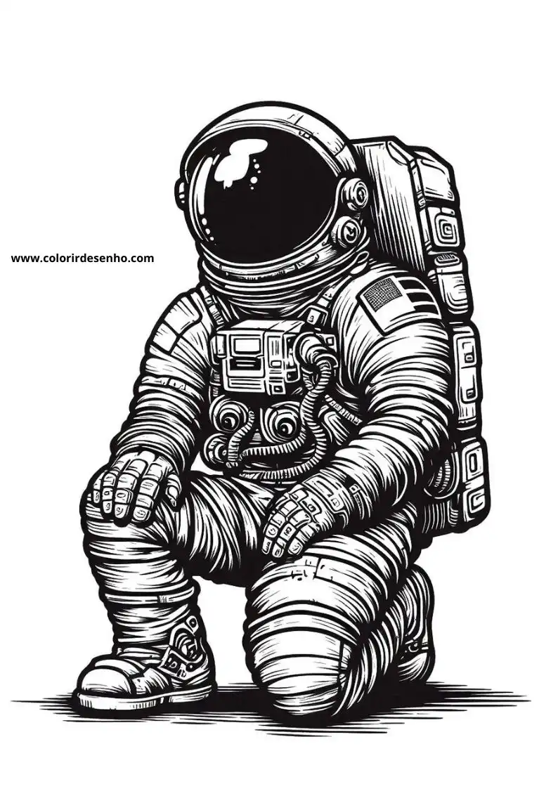 Free Astronaut Coloring Pages Download 4