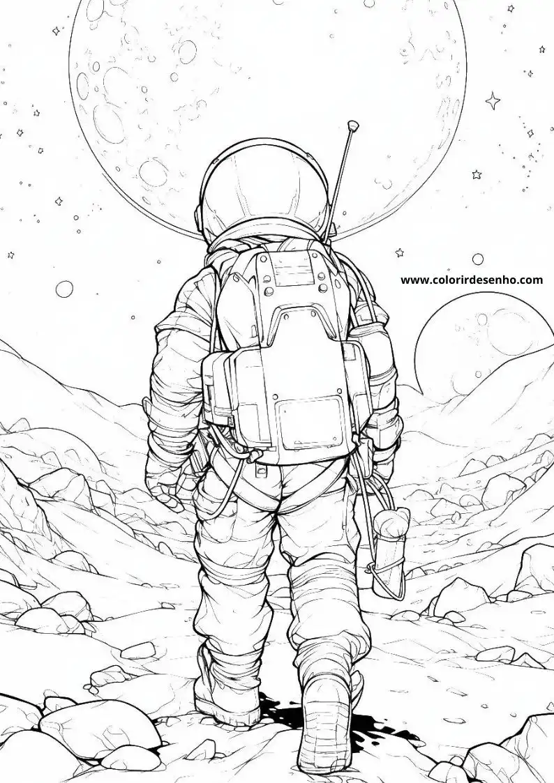 Free Astronaut Coloring Pages Download 6