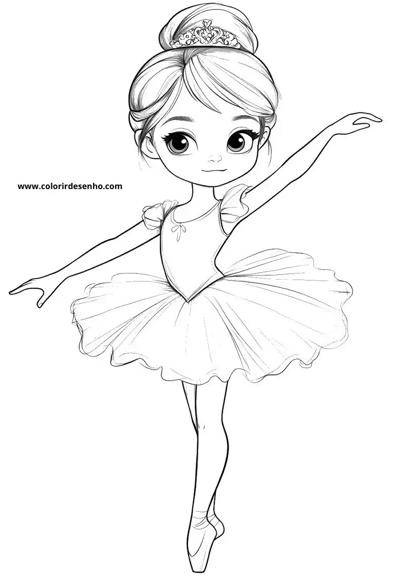 Free Ballerina Coloring Pages Download 1