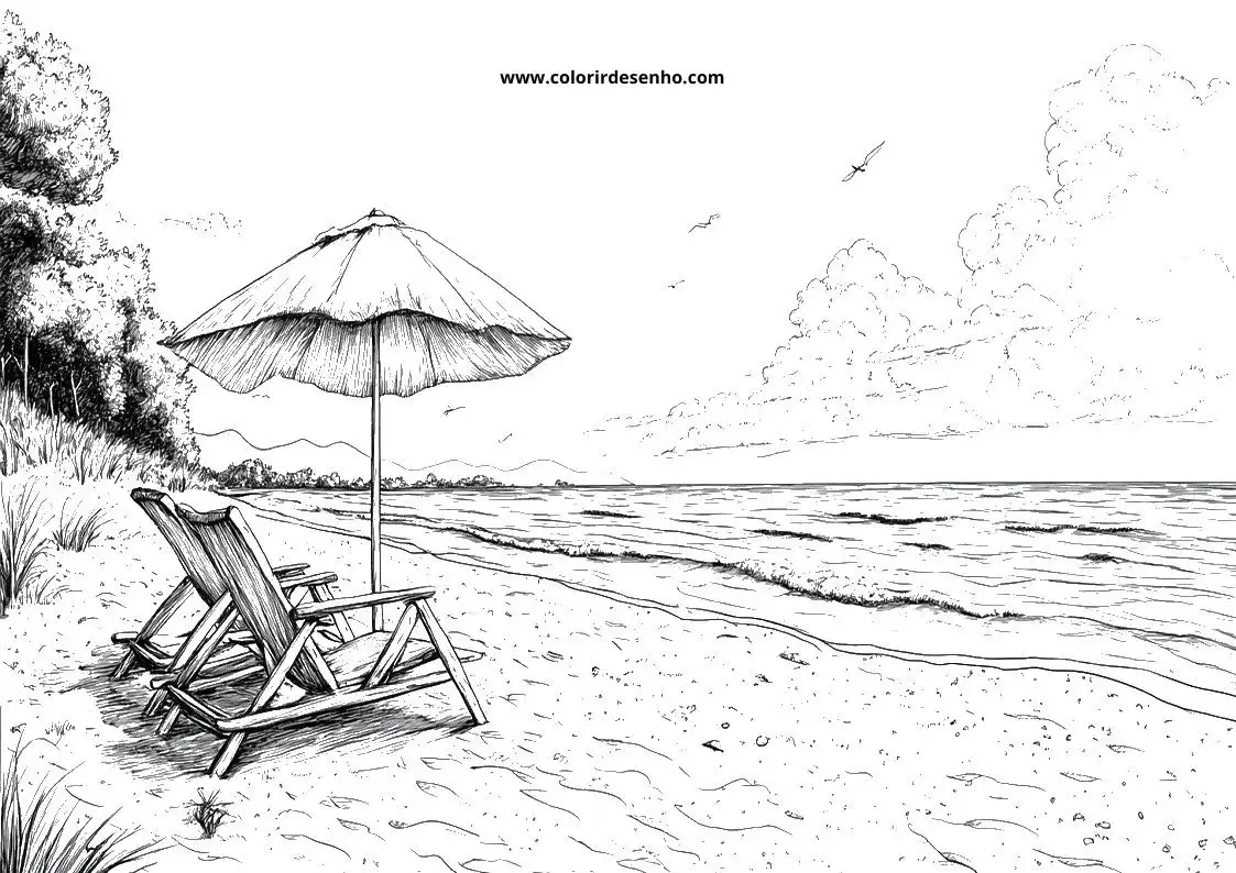 Free Beach Coloring Pages Download 2
