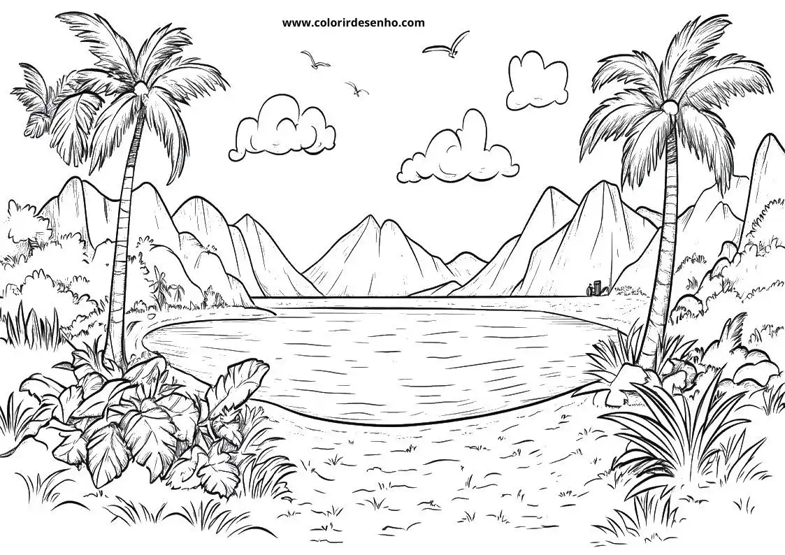 Free Beach Coloring Pages Download 4