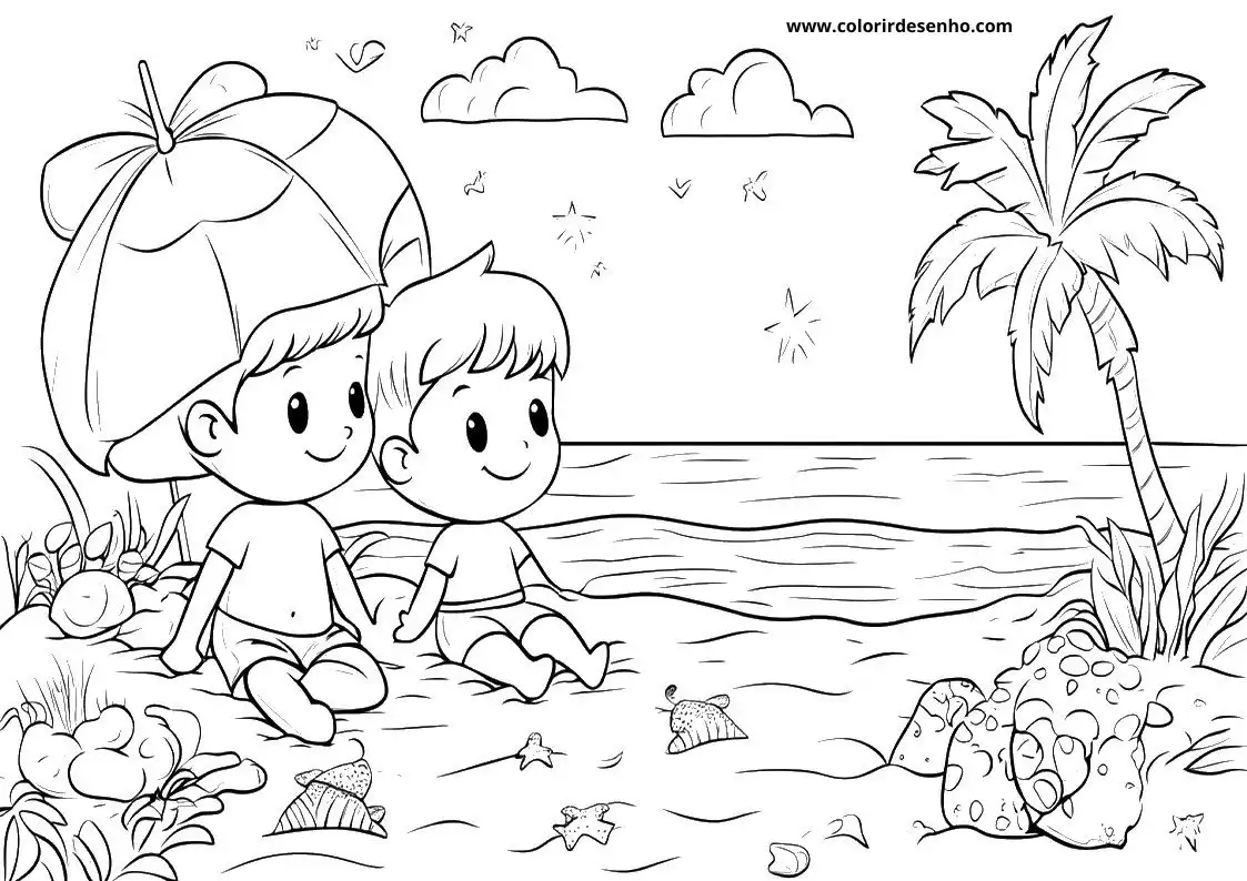 Free Beach Coloring Pages Download 6