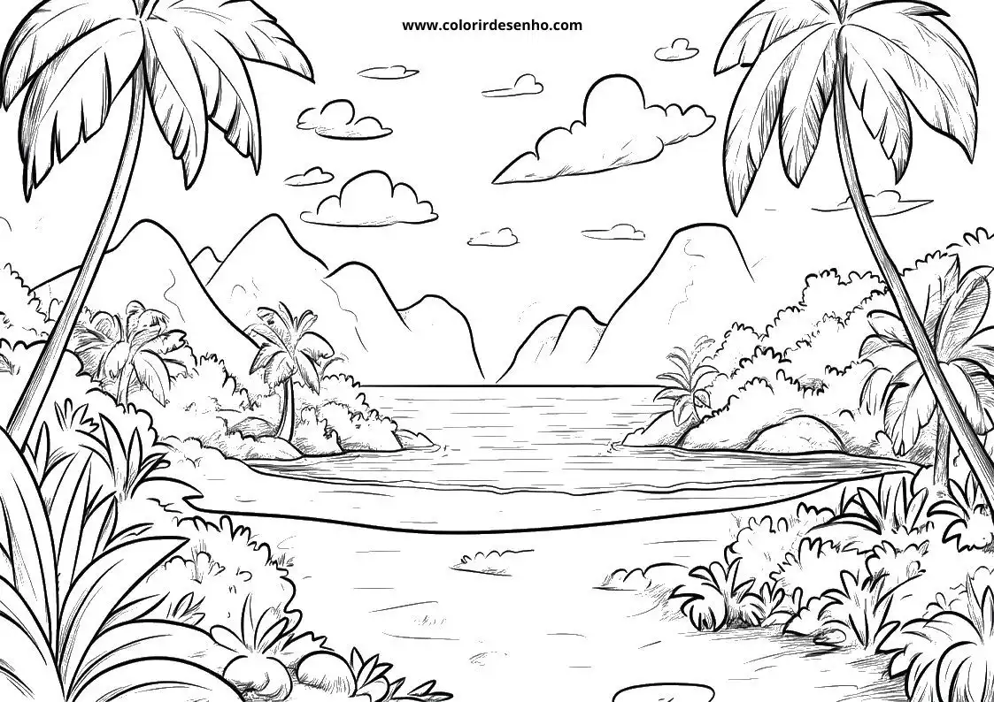 Free Beach Coloring Pages Download 7