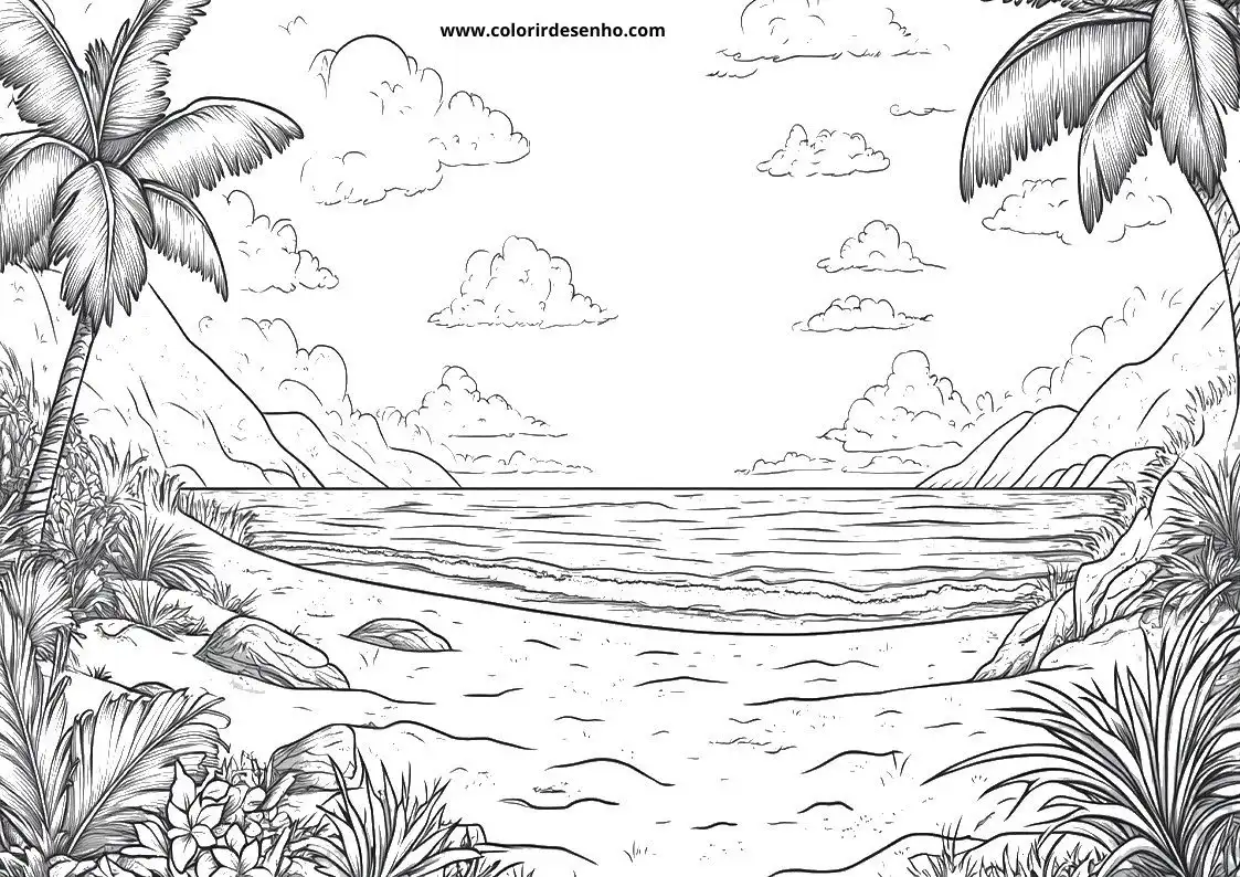 Free Beach Coloring Pages Download 9