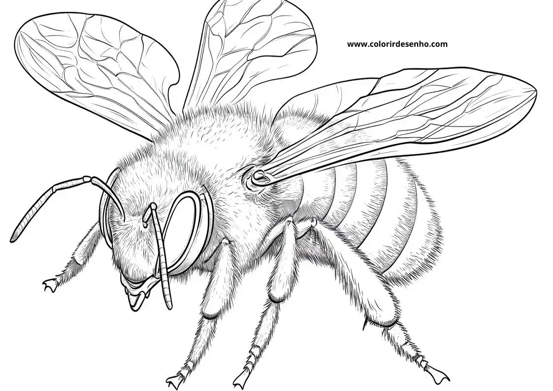 Free Bee Coloring Pages Download 1