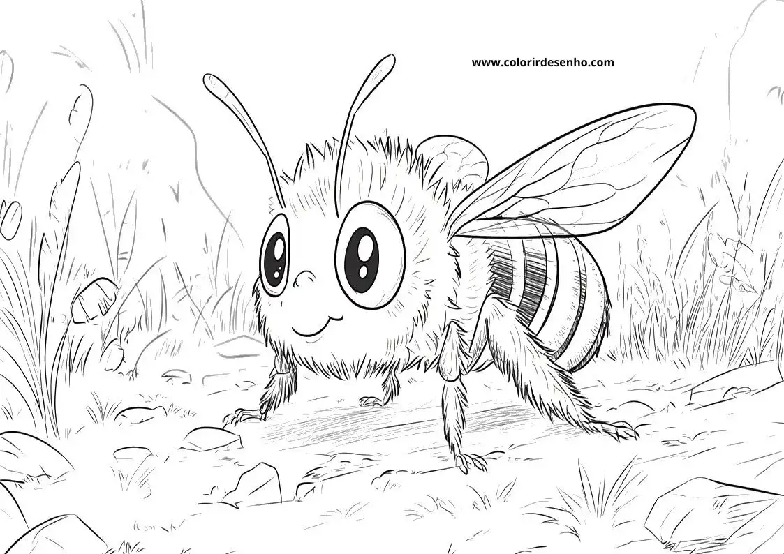 Free Bee Coloring Pages Download 3
