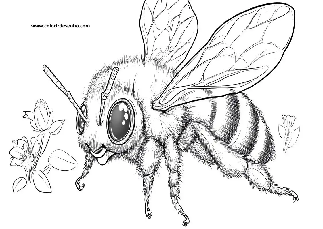 Free Bee Coloring Pages Download 4