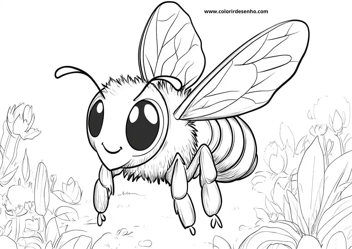 Free Bee Coloring Pages Download 6