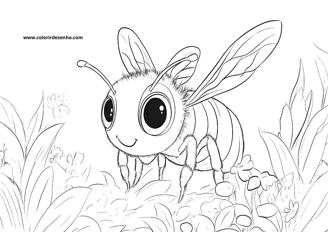 Free Bee Coloring Pages Download 7