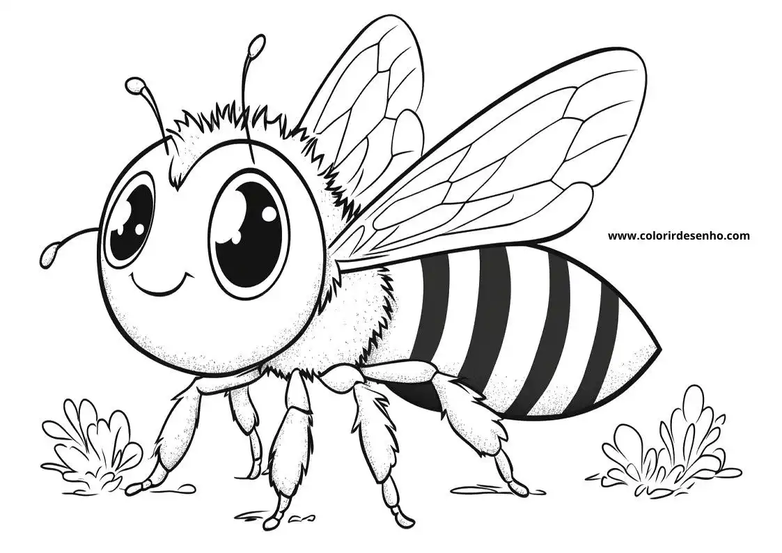 Free Bee Coloring Pages Download 8