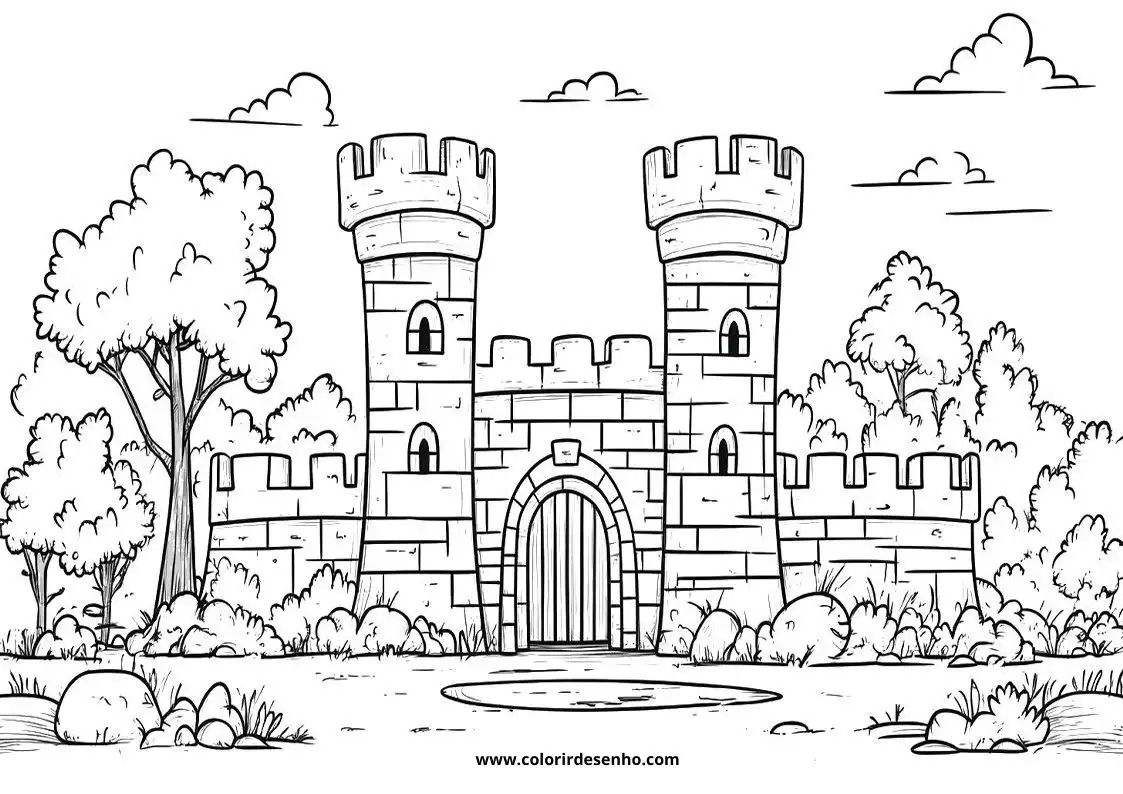 Free Castle Coloring Pages Download 2