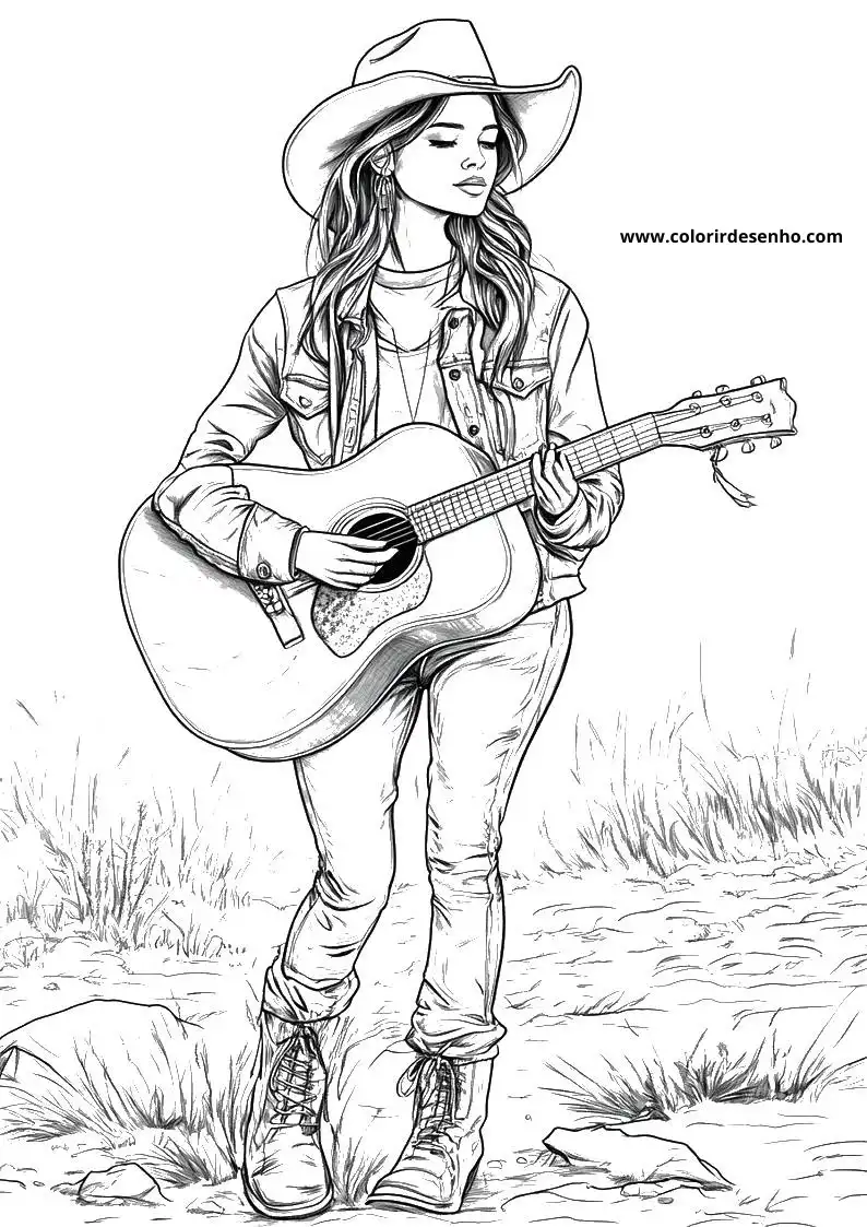 Free Country Music Coloring Pages Download 4