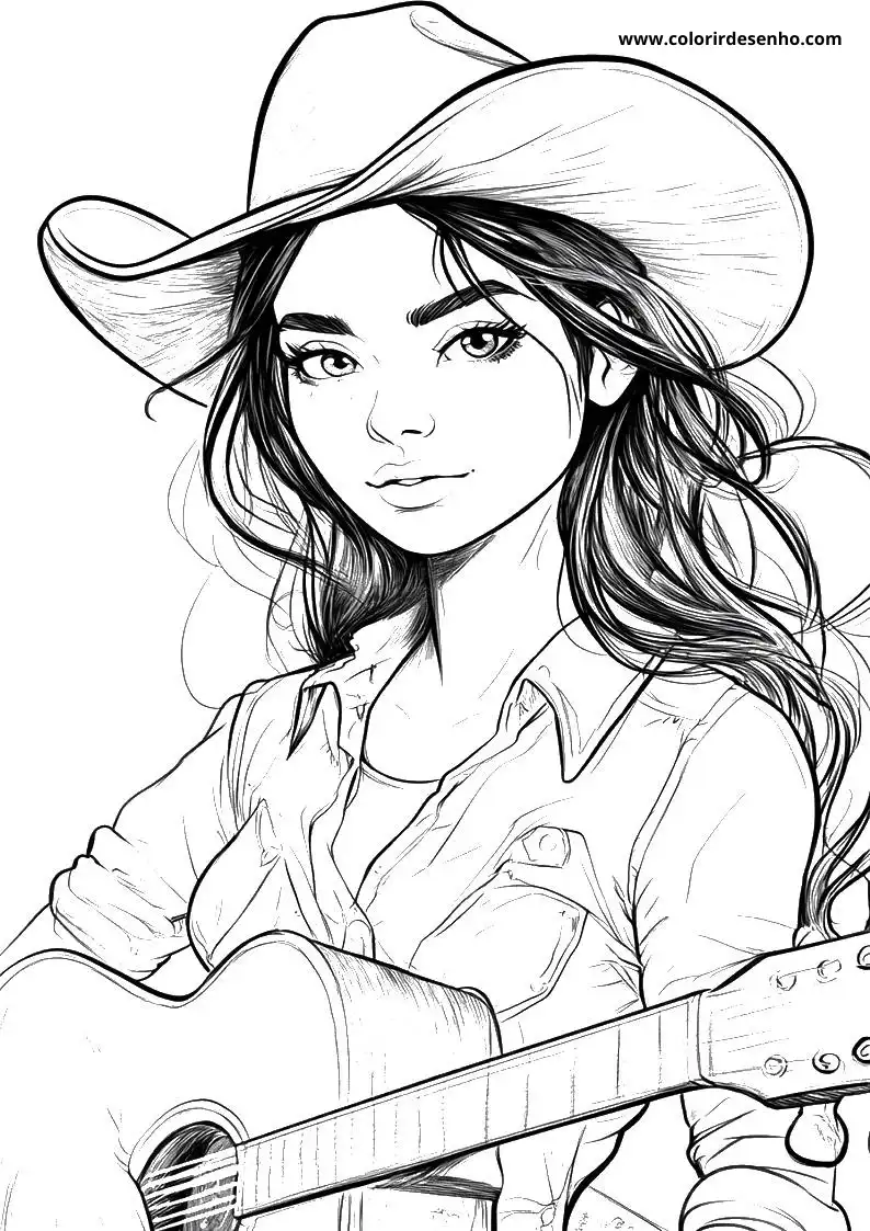 Free Country Music Coloring Pages Download 8