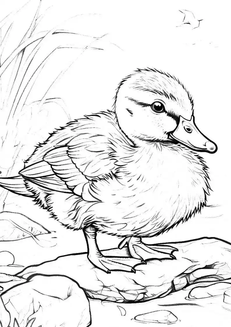 Free Duck Coloring Pages Download 3