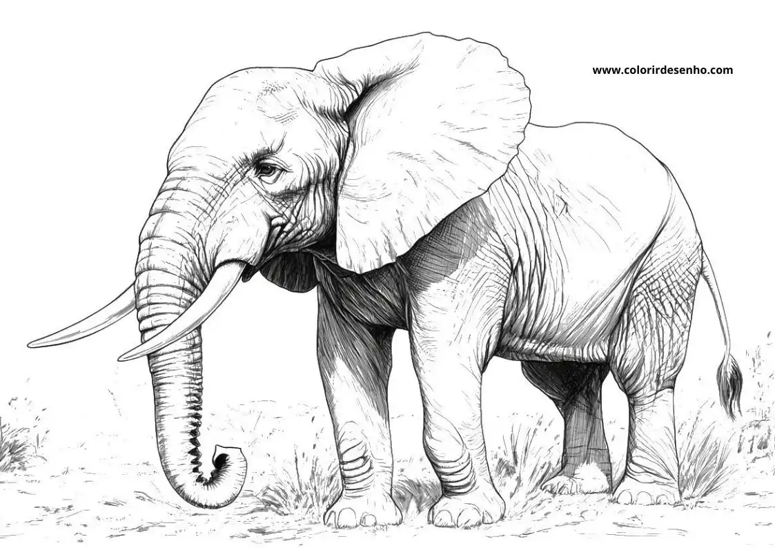 Free Elephant Coloring Pages Download 2