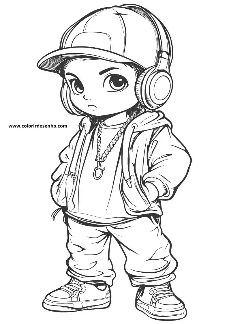 Free Hip Hop Coloring Pages Download 1