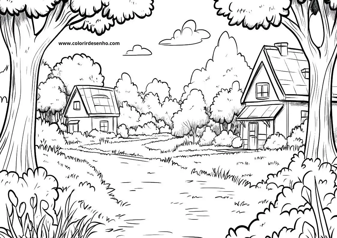 Free Landscape Coloring Pages Download 1
