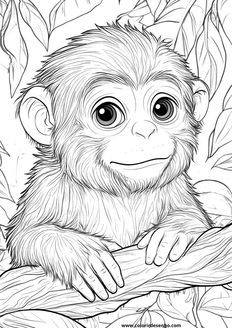 Free Monkey Coloring Pages Download 2