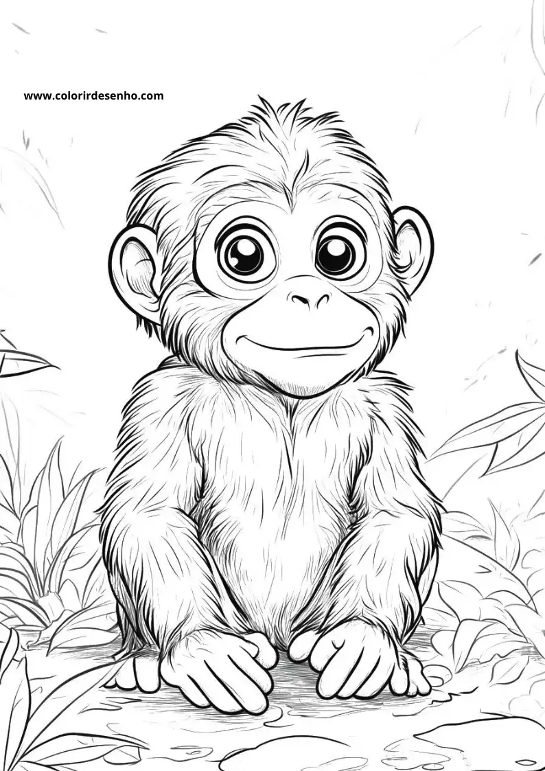 Free Monkey Coloring Pages Download 3