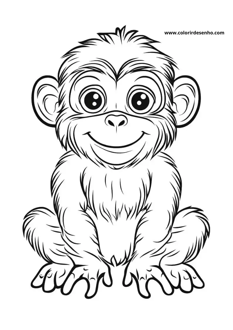 Free Monkey Coloring Pages Download 7