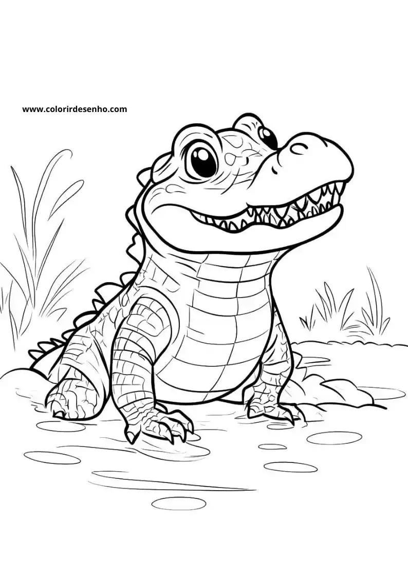Free Printable Alligator Coloring Pages in PDF 3