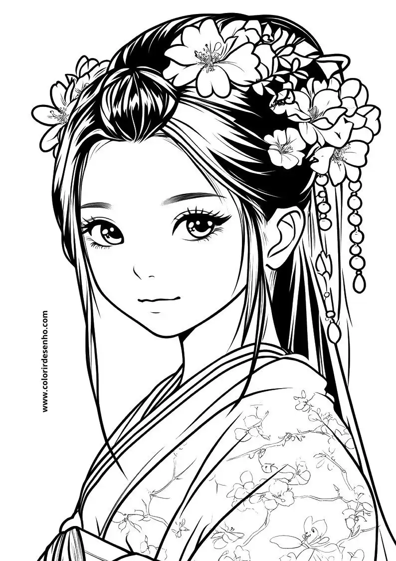 Free Printable Anime Coloring Pages in PDF 7