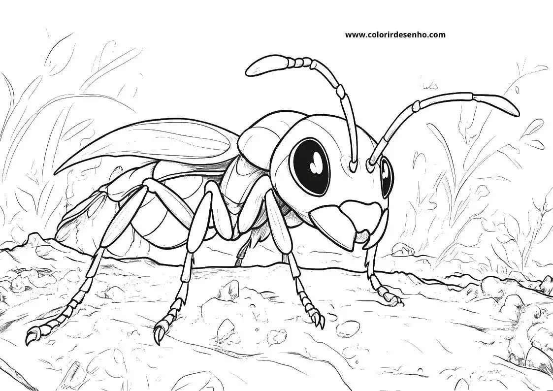 Free Printable Ant Coloring Pages in PDF 1