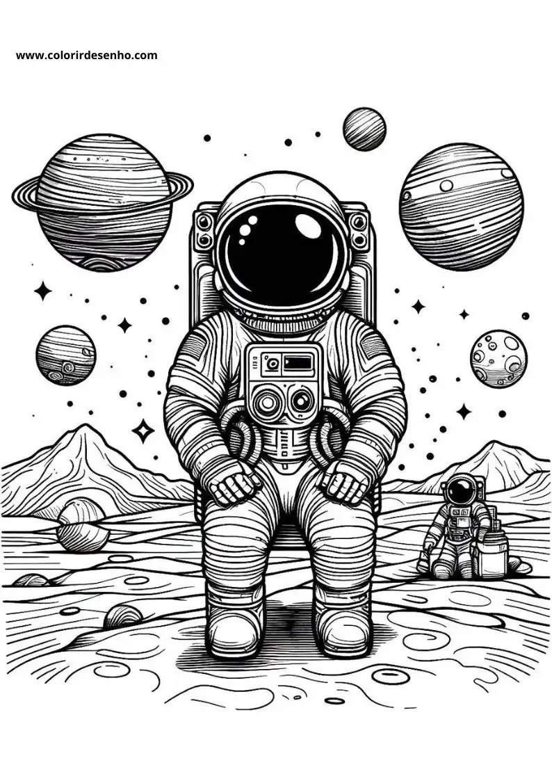 Free Printable Astronaut Coloring Pages in PDF 4