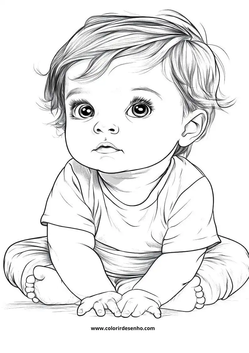 Free Printable Baby Coloring Pages in PDF 1