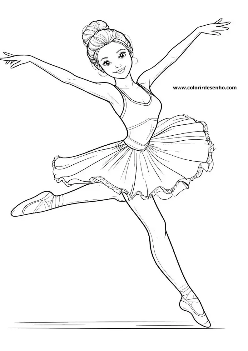 Free Printable Ballerina Coloring Pages in PDF 10