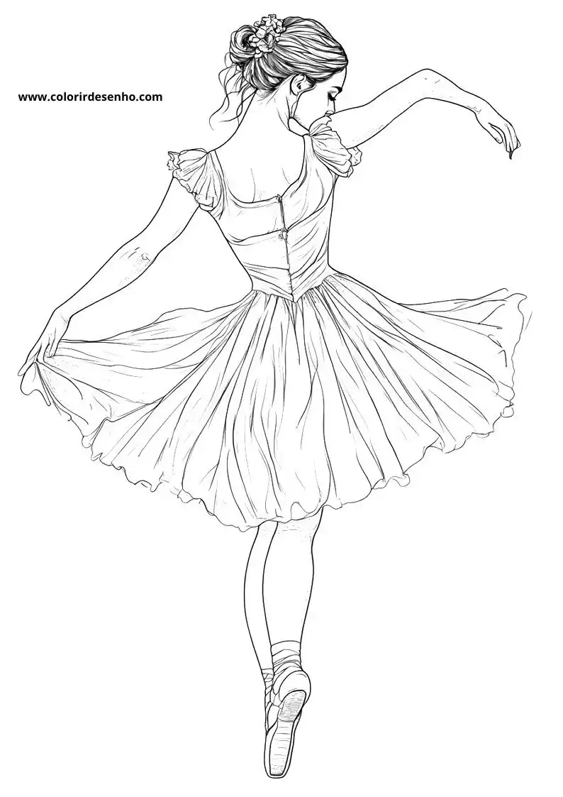 Free Printable Ballerina Coloring Pages in PDF 11