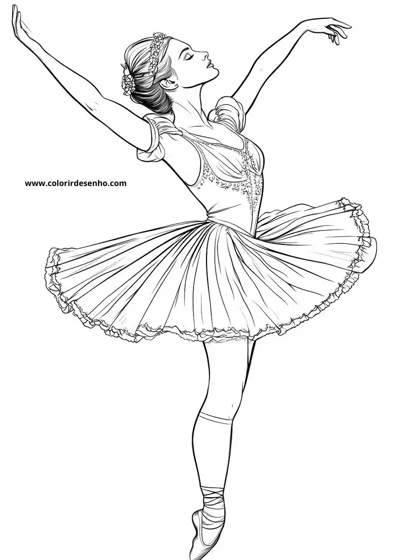 Free Printable Ballerina Coloring Pages in PDF 12