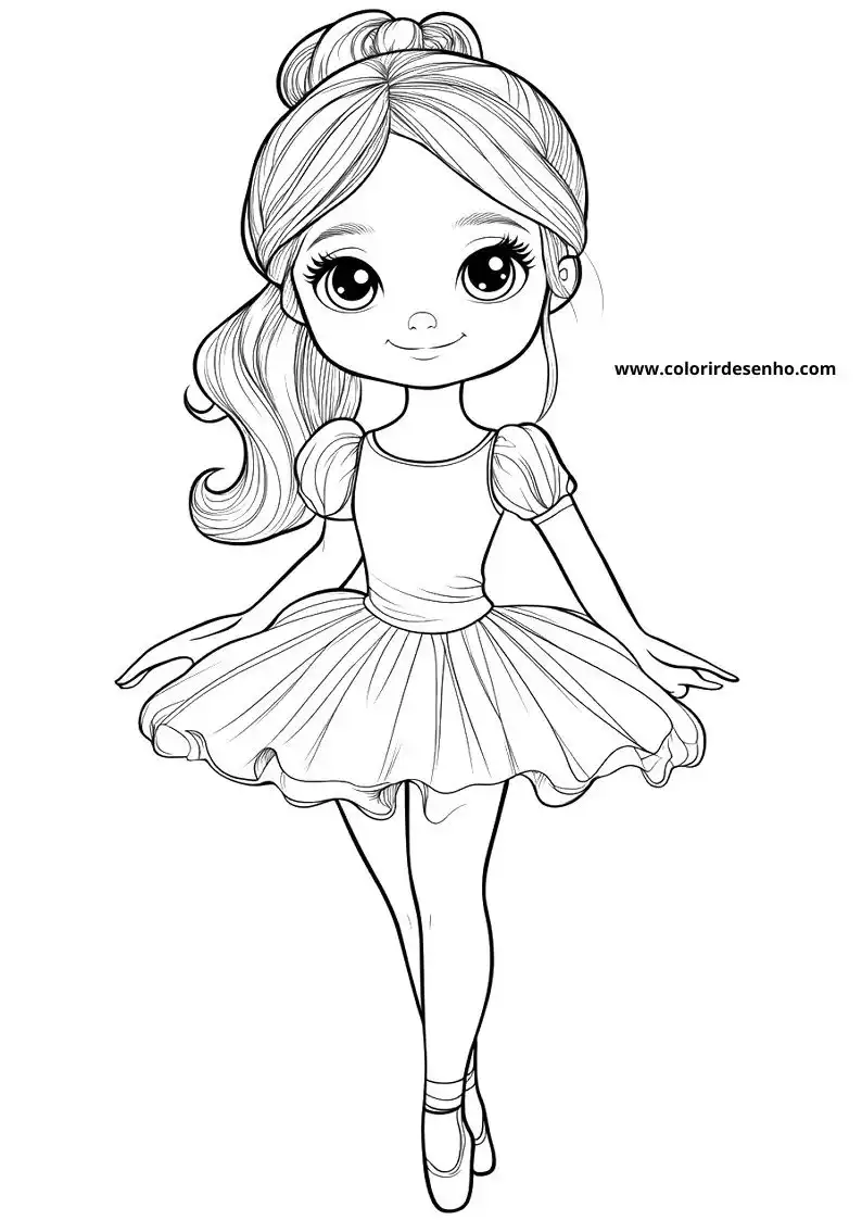 Free Printable Ballerina Coloring Pages in PDF 13
