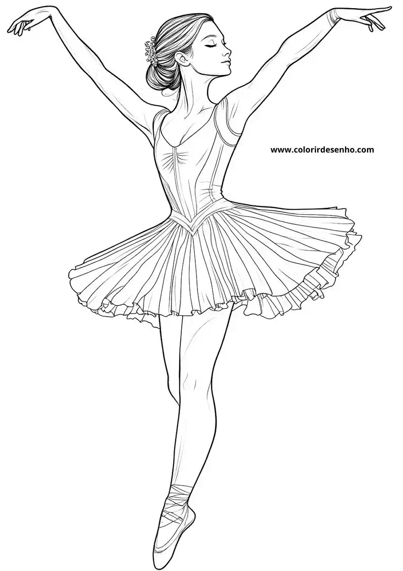 Free Printable Ballerina Coloring Pages in PDF 14