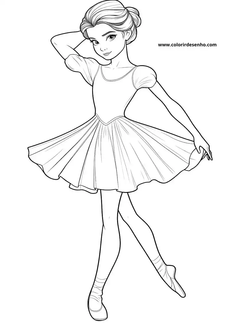 Free Printable Ballerina Coloring Pages in PDF 15