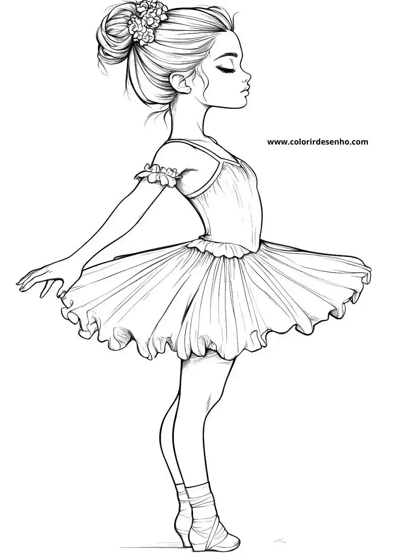 Free Printable Ballerina Coloring Pages in PDF 17