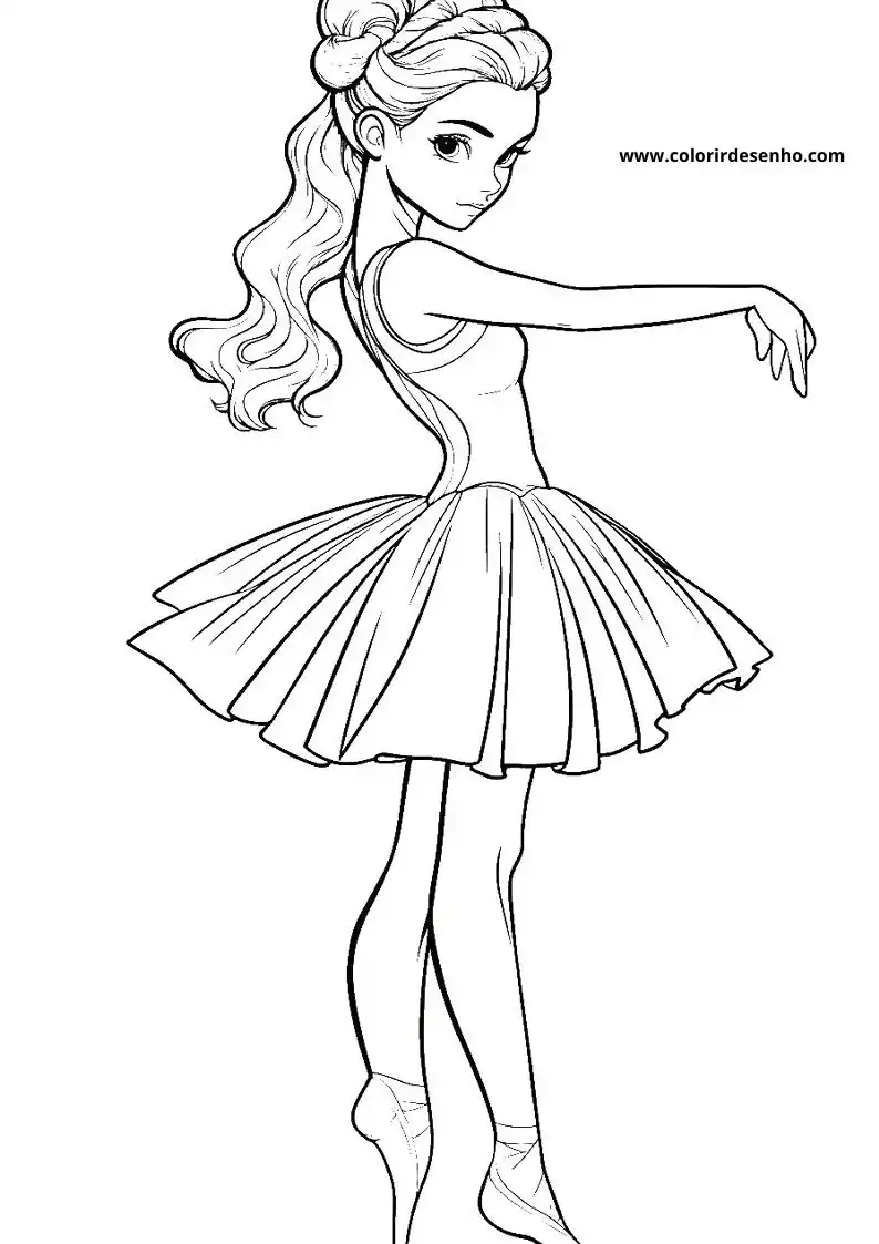 Free Printable Ballerina Coloring Pages in PDF 18