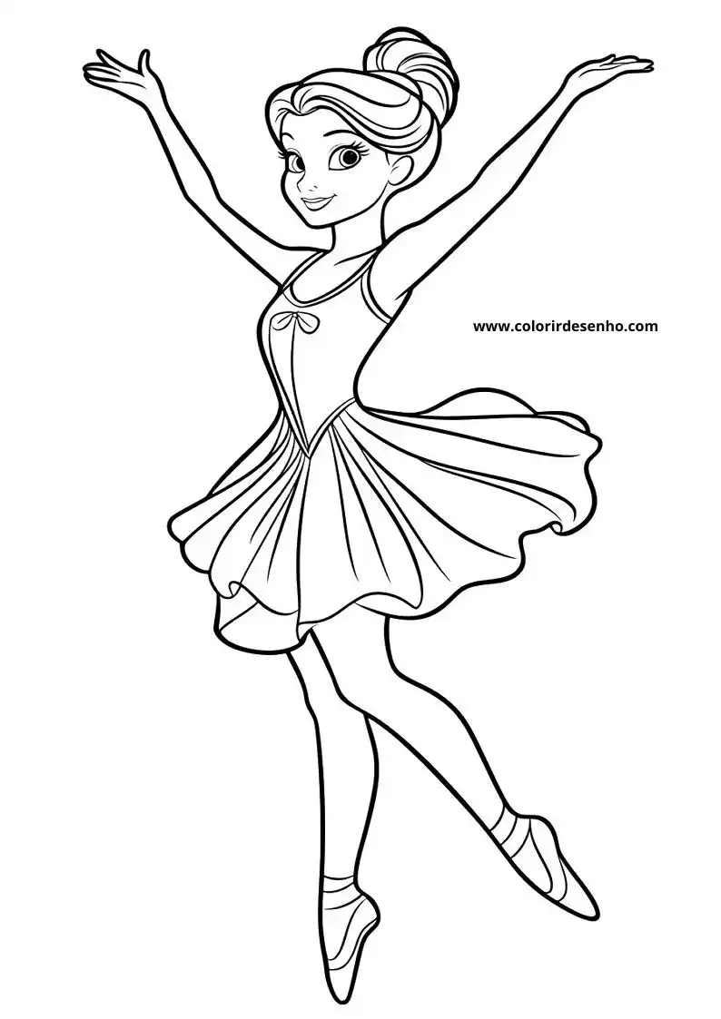 Free Printable Ballerina Coloring Pages in PDF 2